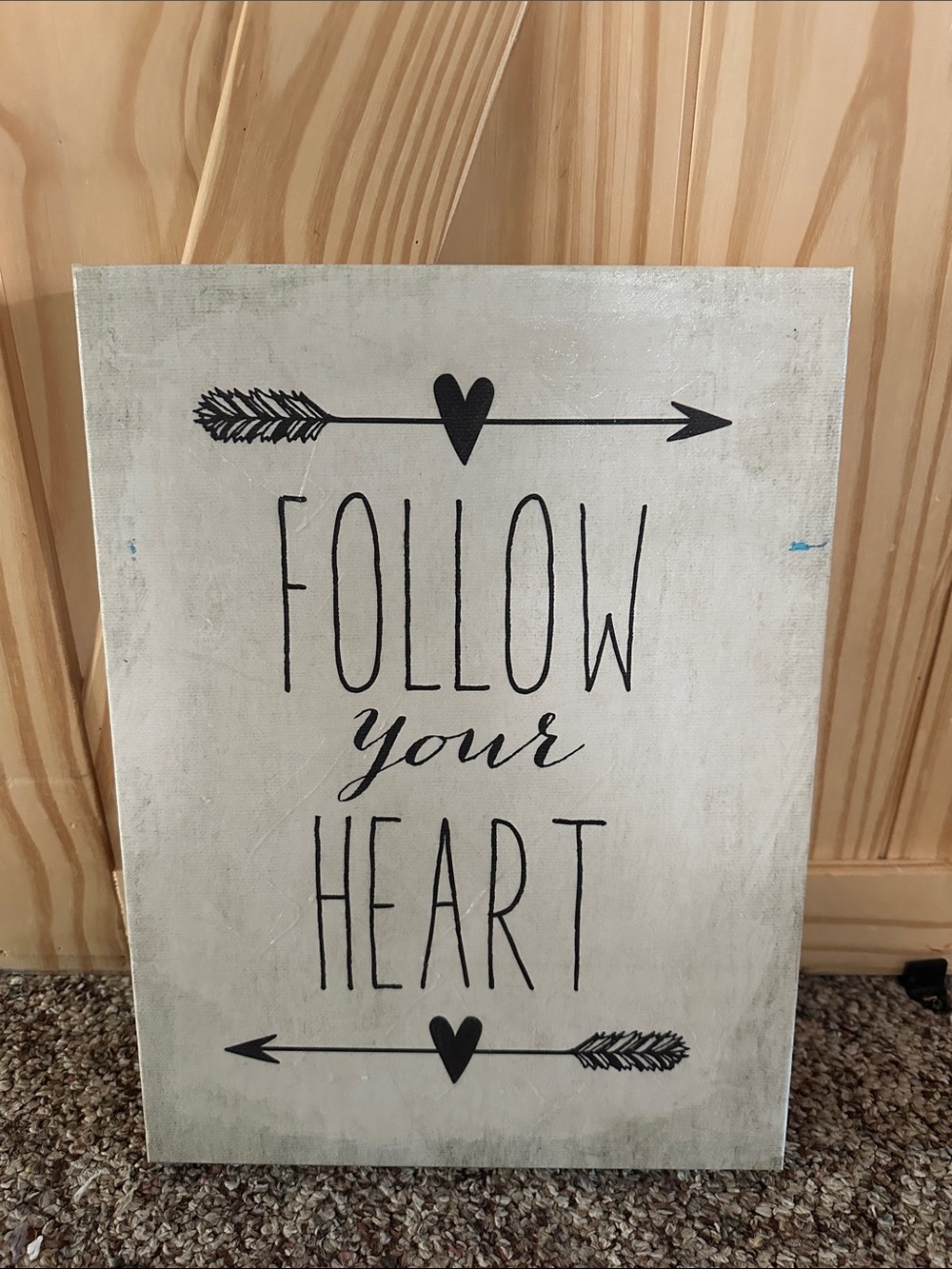 Follow Your Heart Wall Art - Black on Cream